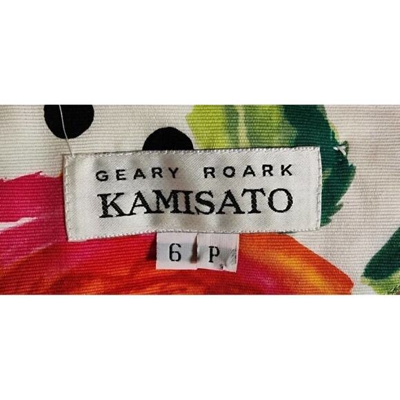 Geary Roark Vintage 6P Sleeveless Floral Rose Polka Dot Open Back Bow Dress - Picture 7 of 7